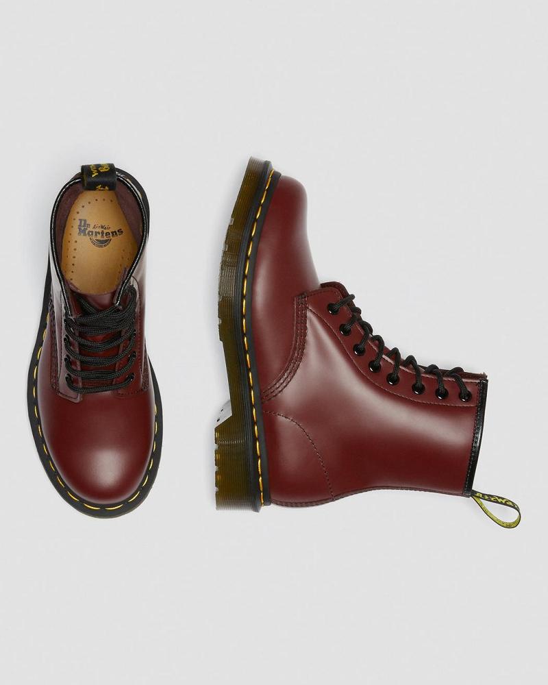 Dr Martens 1460 Smooth Leren Veterlaarzen Dames Roze Rood | NL 575PJJ